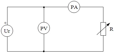 схема для снятия вольт-амперной характеристики источника постоянного напряжения