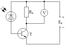 Схема с транзистором и фотодиодом
