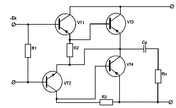 двухтактный бестрансфоматорный выходной каскад