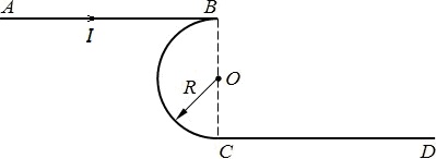 По изогнутому проводнику течет ток