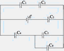 На схеме батарея конденсаторов
