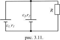 Два источника ЭДС включены параллельно сопротивлению