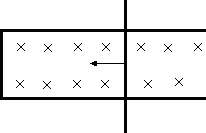 По двум рельсам, соединенным перекладиной, тянут перемычку