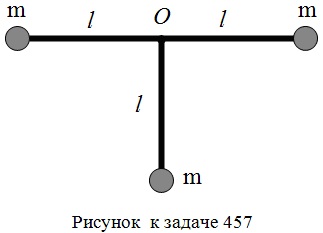 Система из трех грузов, соединенных стержнями