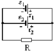 В схеме два элемента с равными эдс