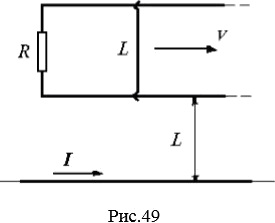 По двум параллельным проводам, замкнутым на одном конце сопротивлением, перемещают стержень-перемычку