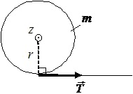 На цилиндр, который может вращаться, намотана нить