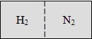 В сосуде, разделенном перегородкой, находятся одинаковые количества водорода и азота