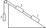 Три груза связаны нитью, перекинутой через блок