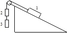 Три груза связаны нитью, перекинутой через блок, установленный на наклонной плоскости