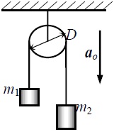 В установке два груза подвешены на нитях