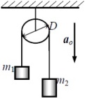 В установке два груза подвешены на нитях