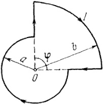 По контуру, приведенному на рисунке, течет ток