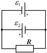 К зажимам реостата присоединены параллельно 2 источника ЭДС