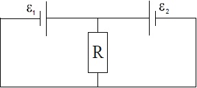 Схема соединения двух источников ЭДС с резистором