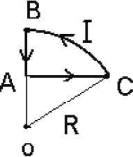 По контуру течет ток
