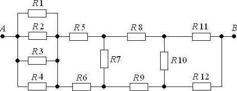 Схема из 12 резисторов