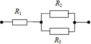 Схема смешанного соединения трех резисторов