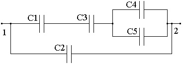 батарея конденсаторов при смешанном соединении
