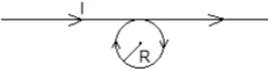 Прямой бесконечный провод имеет круговую петлю радиусом R