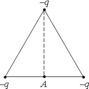 В вершинах равностороннего треугольника находятся заряды