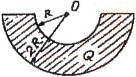 По поверхности плоского полукольца распределен электрический заряд