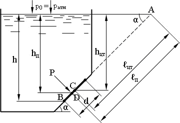 резервуар заполнен жидкостью