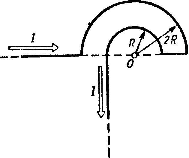 Бесконечно длинный провод с током изогнут так, как показано на рисунке