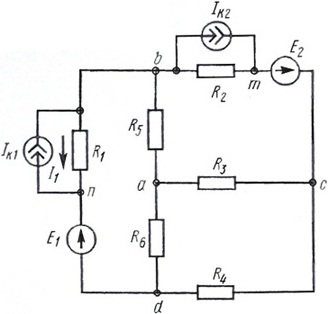 схема соединения элементов электрической цепи