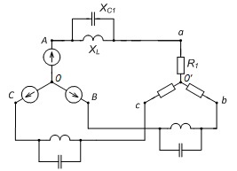 схема трехфазной цепи
