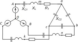 схема трехфазной цепи