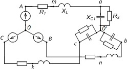 схема трехфазной цепи