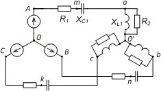 схема трехфазной цепи