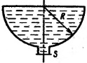 Сосуд в виде полусферы наполнен водой