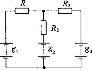 На схеме 3 резистора и 3 источника ЭДС