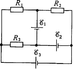 На схеме 3 резистора и 3 источника ЭДС