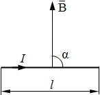 проводник, векторы сил и угол α